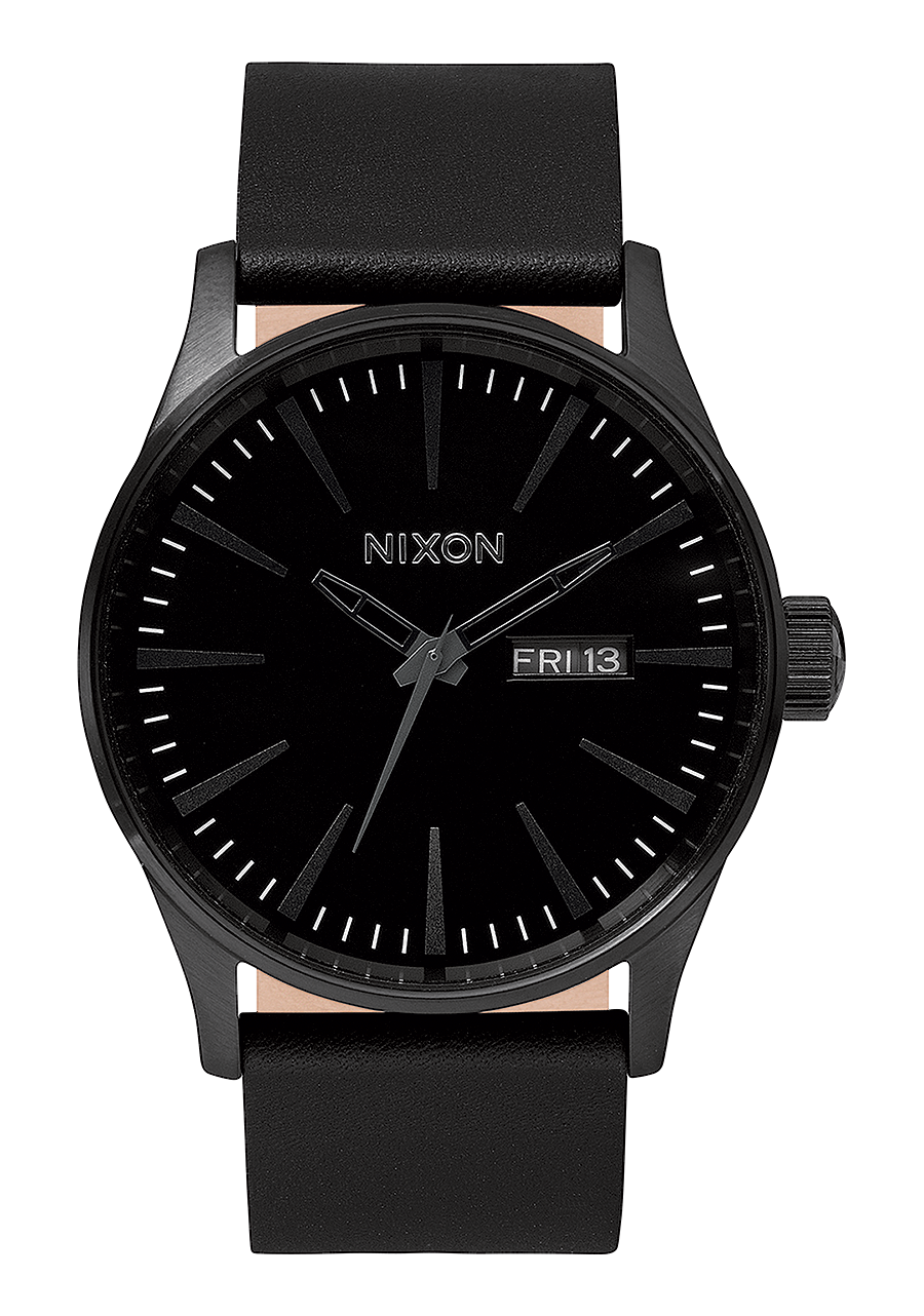 Sentry Leather Watch All Black Men s Leather Nixon EU