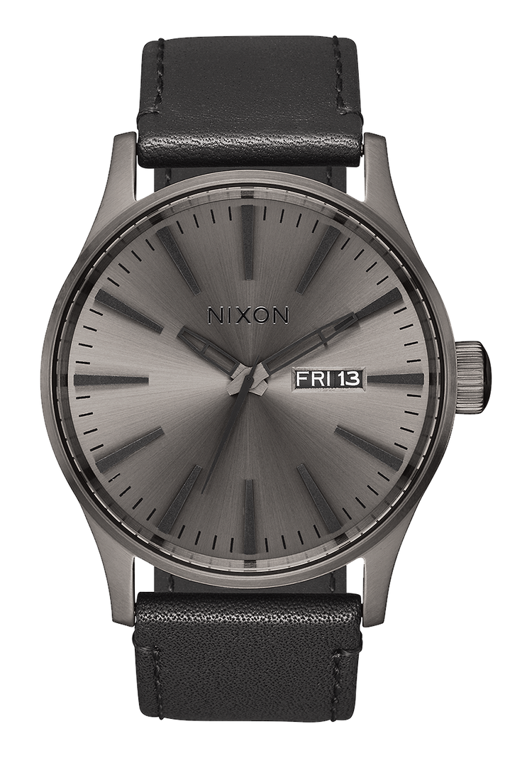 
Nixon Sentry Leather Watch - Analog - Gunmetal / Black - View 1