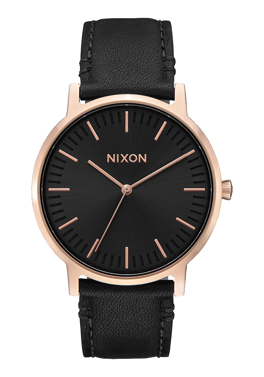 
Nixon Porter Leather Watch - Analog - Rose Gold / Black - View 1