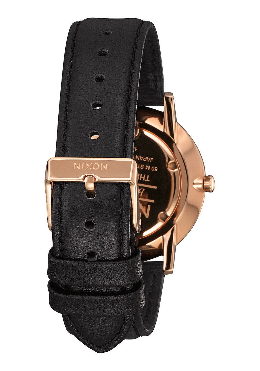 
Nixon Porter Leather Watch - Analog - Rose Gold / Black - View 3