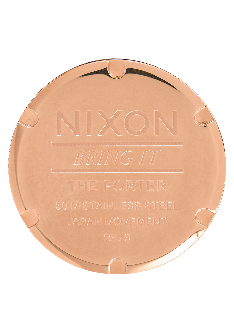 
Nixon Porter Leather Watch - Analog - Rose Gold / Black - View 4