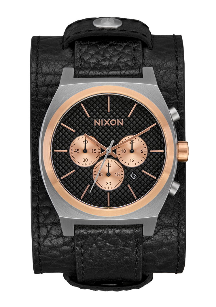 Time Teller Chrono Leather - Silver / Rose Gold / Black