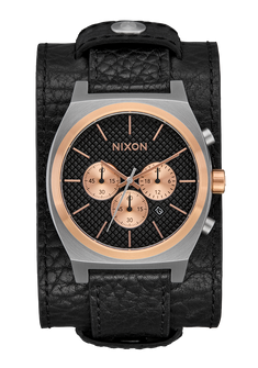 Time Teller Chrono Leather - Silver / Rose Gold / Black