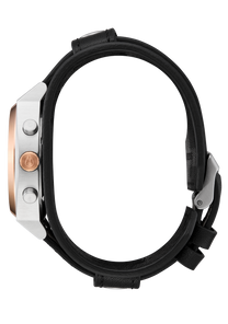 Time Teller Chrono Leather - Silver / Rose Gold / Black View 3