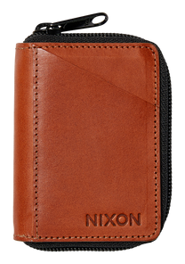 Orbit Zip Card Leather Wallet - Saddle View 1