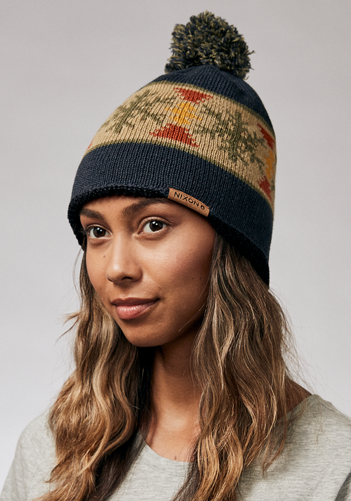 Meister Wool Pom Beanie - Navy / Multi