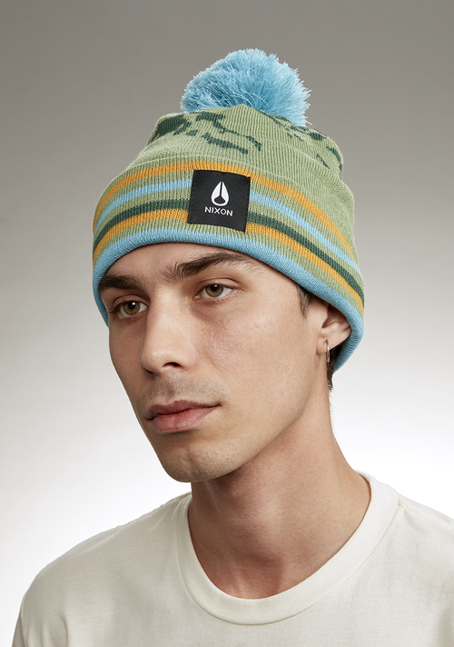 Ridge Pom Beanie - Jade / Multi